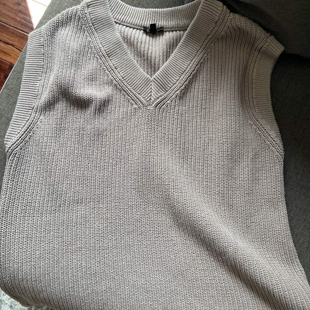 Sleeveless Taupe Sweater Vest